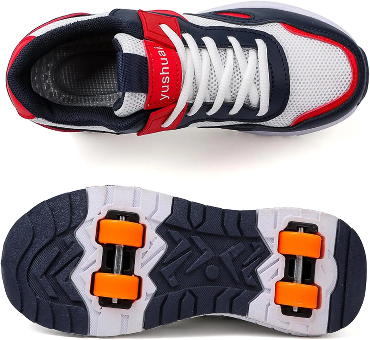 Kids Roller Skate Shoes with 4 Wheels Roller Sneakers for Boys Girls Wheeled Shoes Detachable Wheels for Party Birthday Christmas Day