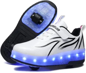 Kids Roller Skates Shoes Sneakers for Boys & Girls, Automatic Retrectable Technical Skateboarding Skates for KidsSneakers for Girls Boys Novel Gift