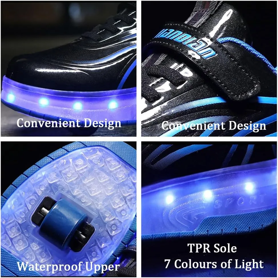 Kids Roller Skates Shoes Sneakers for Boys & Girls, Automatic Retrectable Technical Skateboarding Skates for KidsSneakers for Girls Boys Novel Gift
