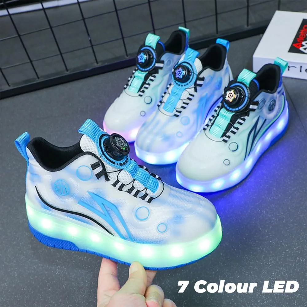 Kids Roller Skates Shoes Sneakers for Boys & Girls, Automatic Retrectable Technical Skateboarding Skates for Sneakers Basketball for Girls Boys Novel Gift