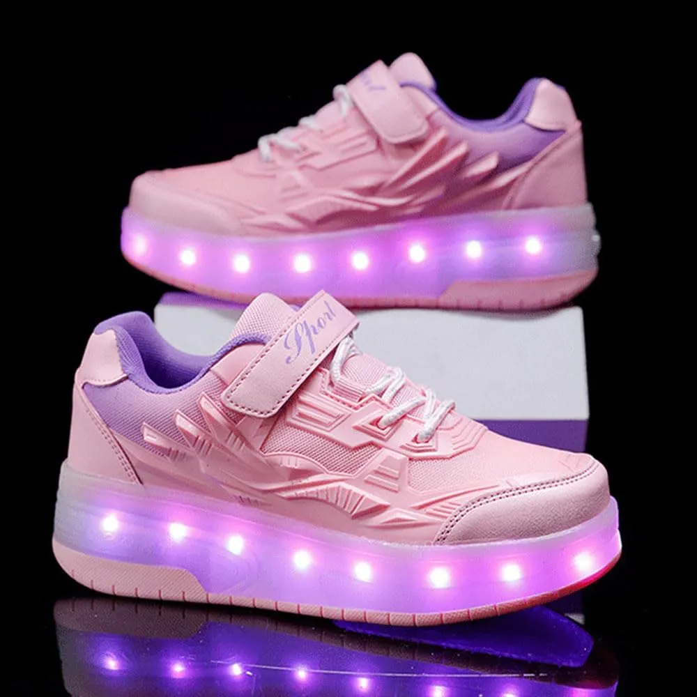Kids Roller Skates Shoes Sneakers for Boys & Girls, Automatic Retrectable Technical Skateboarding Skates for Sneakers for Boys Girls Novel Gift