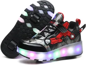 Kids Roller Skates Shoes Sneakers for Boys & Girls, Automatic Retrectable Technical Skateboarding Skates for Sneakers for Girls Boys Novel Gift - 2 Roller 27-43 Size