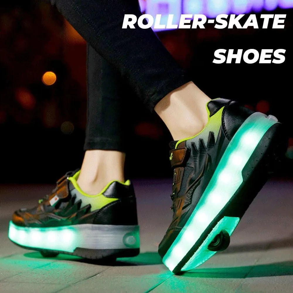 Kids Roller Skates Shoes Sneakers for Boys & Girls, Automatic Retrectable Technical Skateboarding Skates for Sneakers for Girls Boys Novel Gift - 2 Roller