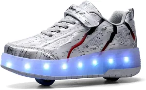 Kids Roller Skates Shoes Sneakers for Boys & Girls, Automatic Retrectable Technical Skateboarding Skates for Sneakers for Girls Boys Novel Gift - 2 Roller