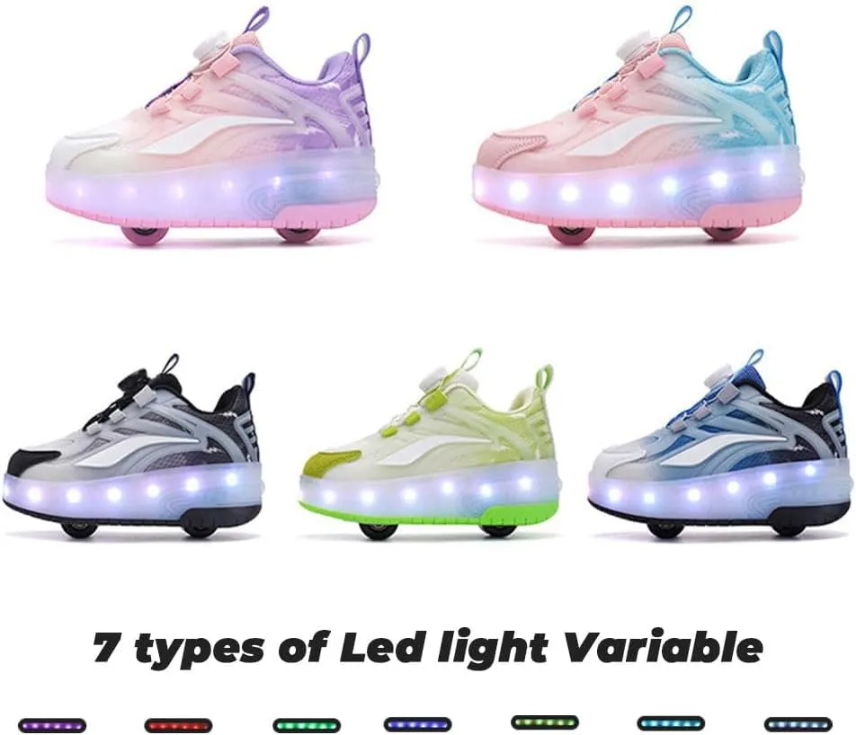 Kids Roller Skates Shoes Sneakers for Boys & Girls, Automatic Retrectable Technical Skateboarding Skates for Sneakers for Girls Boys Novel Gift