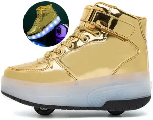 Kids Roller Skates Shoes Sneakers for Boys & Girls, Automatic Retrectable Technical Skateboarding Skates for Sneakers for Girls Boys Novel Gift