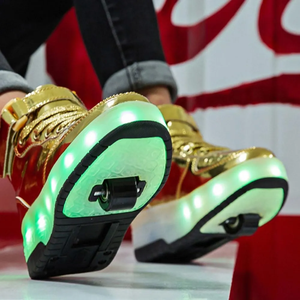 Kids Roller Skates Shoes Sneakers for Boys & Girls, Automatic Retrectable Technical Skateboarding Skates for Sneakers for Girls Boys Novel Gift