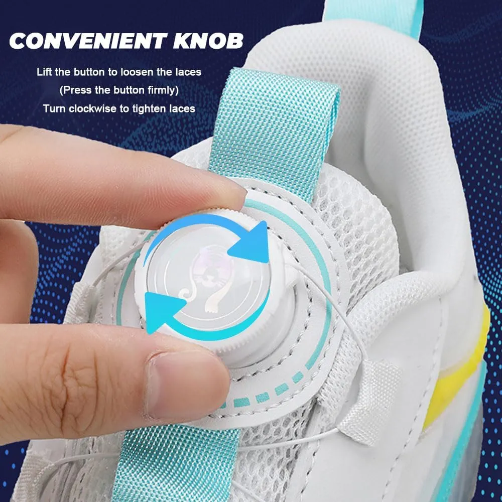 Kids Roller Skates Shoes Sneakers for Boys & Girls, Outdoor Parkour Shoes with 4 Wheels Unisex Skateboarding Shoes Retractable Skating Shoes for Children's Sports Walking