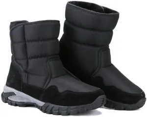 kkdom Men's Winter Snow Boots Waterproof Hiking Boots Fur Liner Lightweight High Top Outdoor Tall Boots