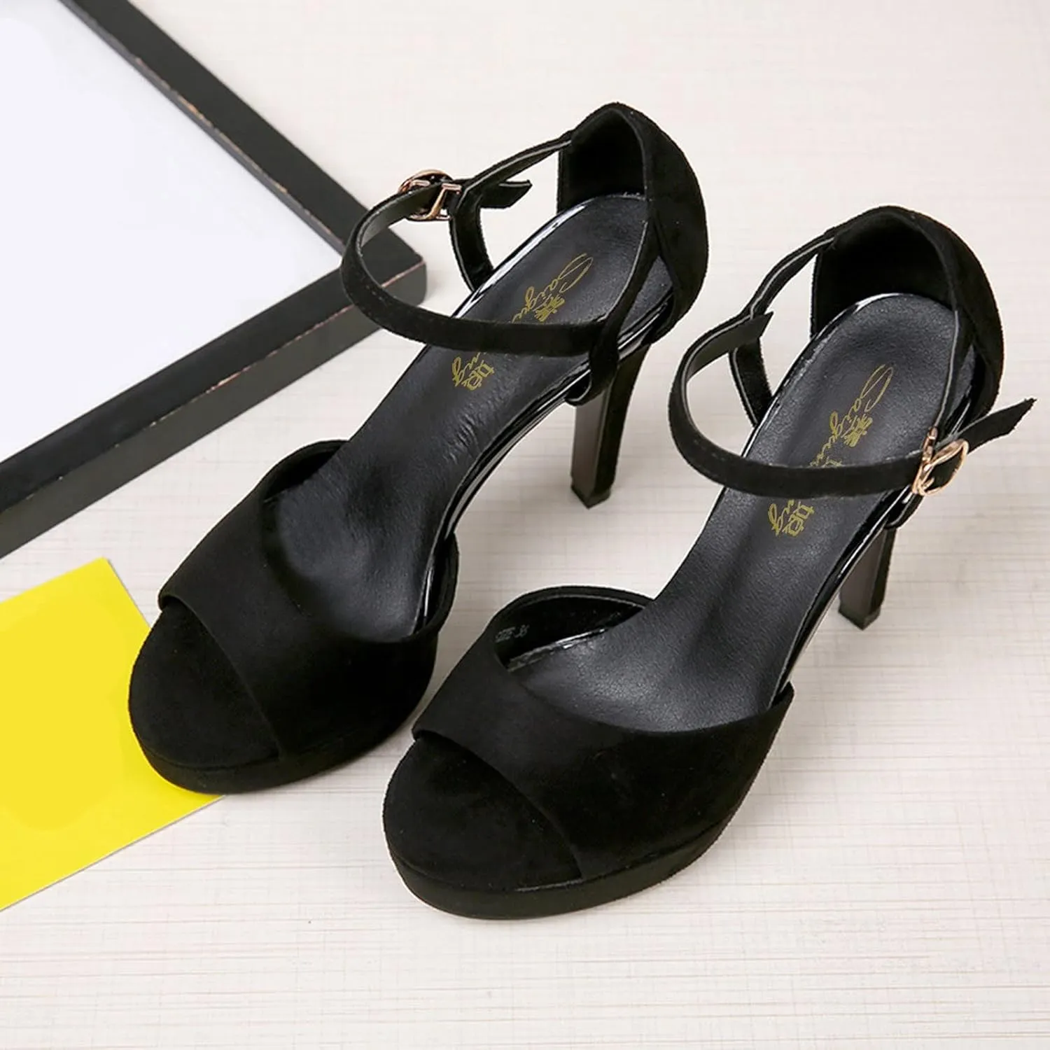 Leather High Heel Boots for Women Sexy Casua Lace-up Sandals Heels Breathable Women's Summer High Heel Shoes