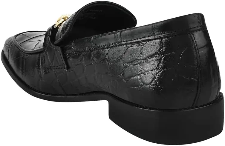 LIBERTYZENO Mens Crocodile Print Genuine Leather Adults Noble Penny Loafers Slip On Shoes for Prom Graduation
