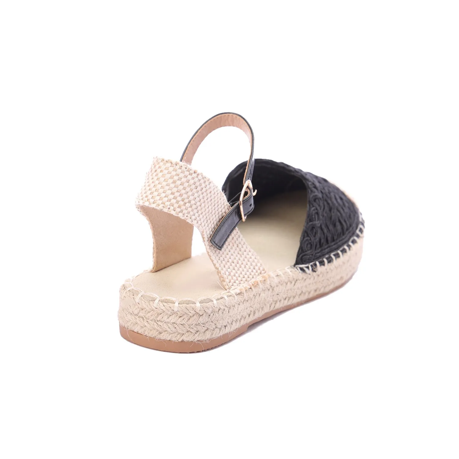 Marbella Lacework Espadrille - Black