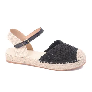 Marbella Lacework Espadrille - Black