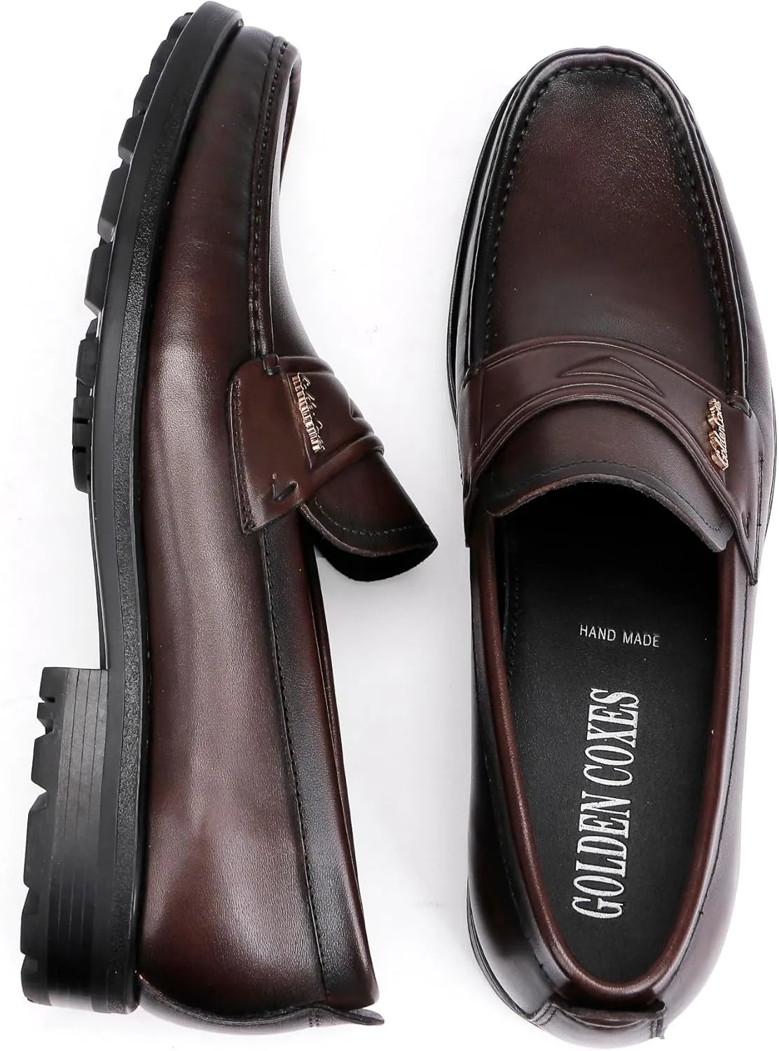 Mens Leather Loafers Casual Penny Loafers for Mens Soft Thick Sole Slip on Dress Shoe Wedding Party Business Formal Shoe