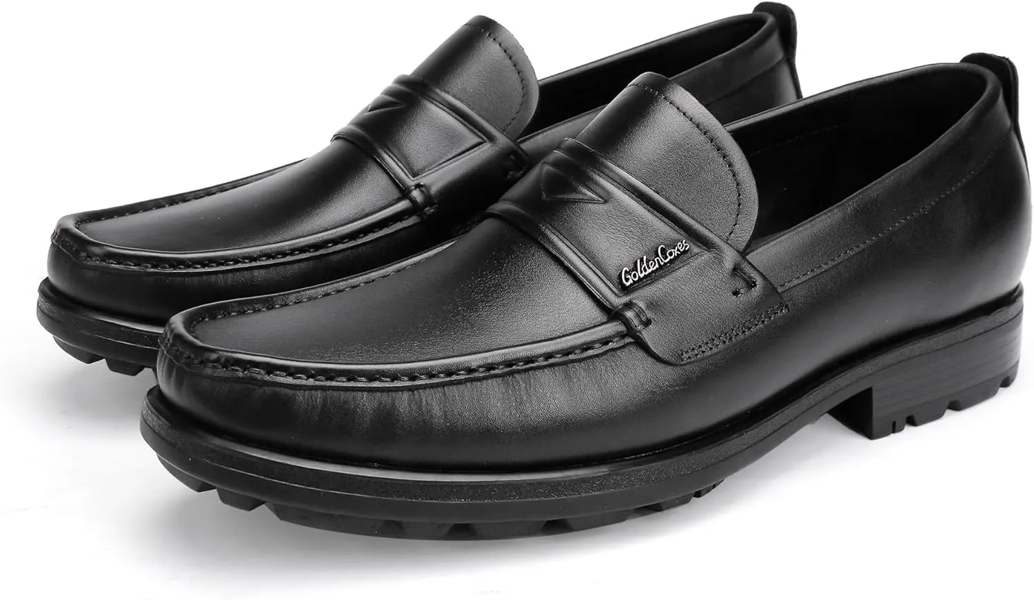 Mens Leather Loafers Casual Penny Loafers for Mens Soft Thick Sole Slip on Dress Shoe Wedding Party Business Formal Shoe