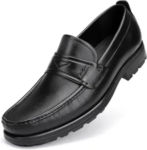 Mens Leather Loafers Casual Penny Loafers for Mens Soft Thick Sole Slip on Dress Shoe Wedding Party Business Formal Shoe