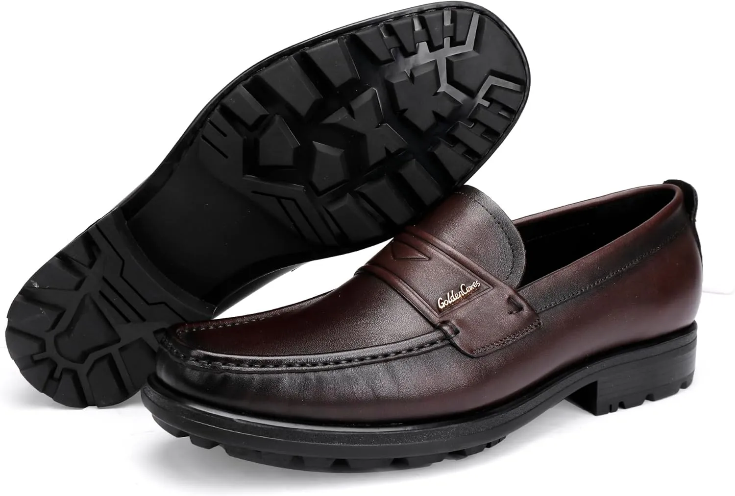 Mens Leather Loafers Casual Penny Loafers for Mens Soft Thick Sole Slip on Dress Shoe Wedding Party Business Formal Shoe