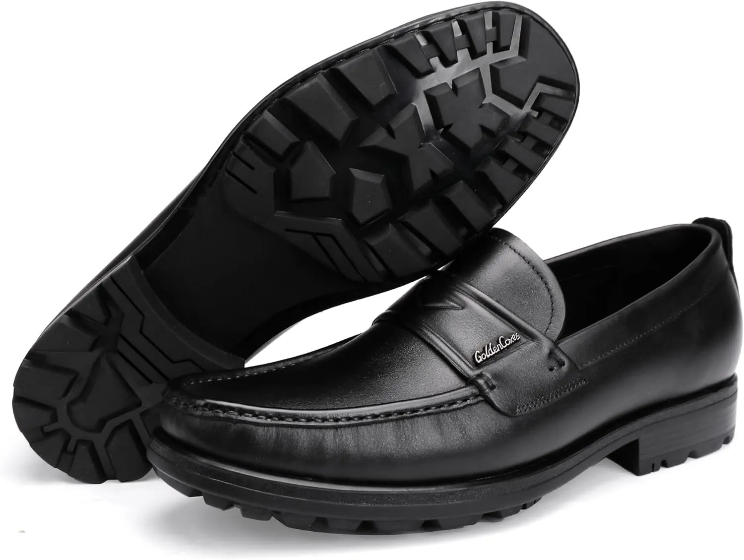 Mens Leather Loafers Casual Penny Loafers for Mens Soft Thick Sole Slip on Dress Shoe Wedding Party Business Formal Shoe