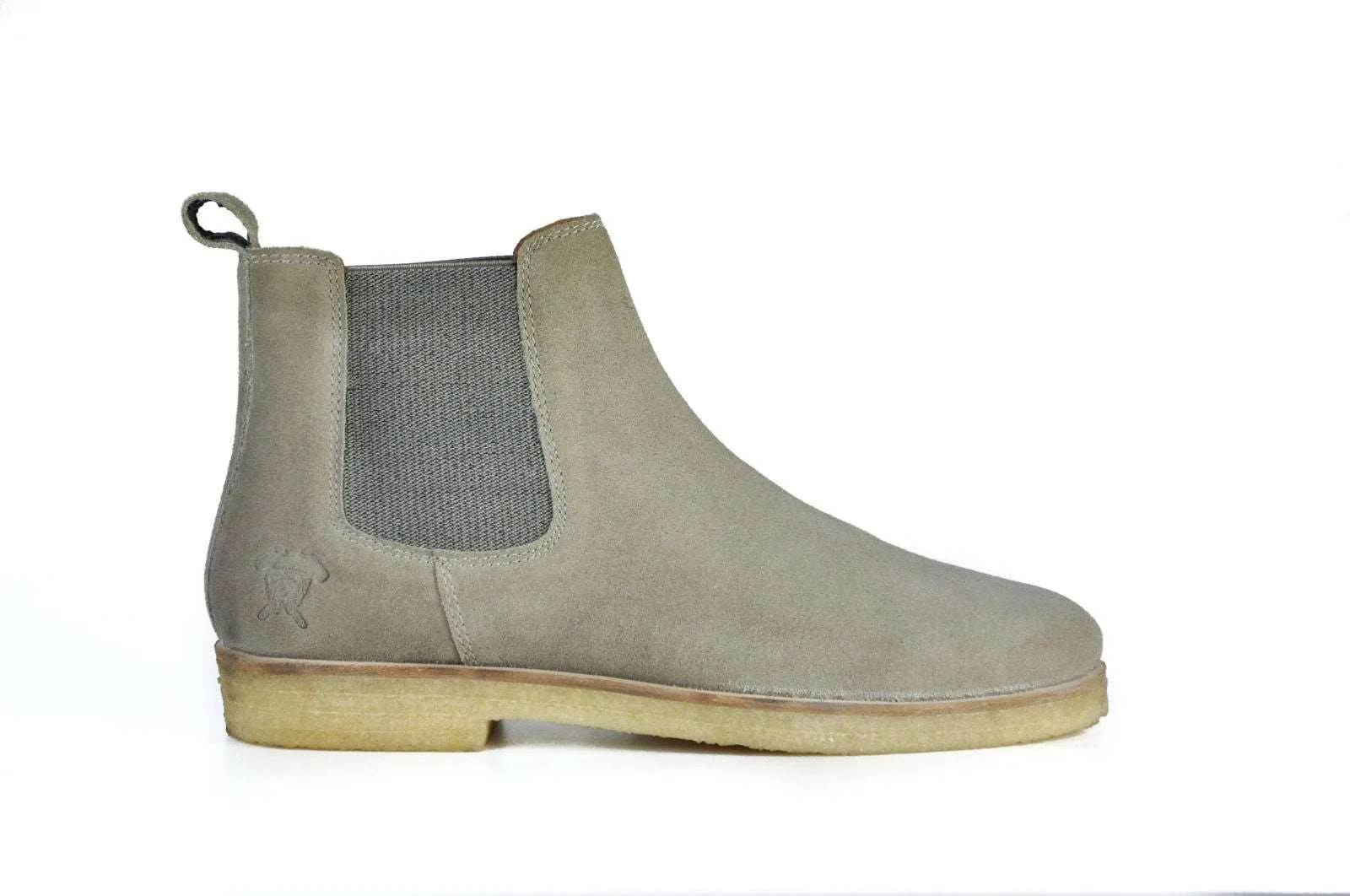 Men's Light Gray Suede Chelsea Boots