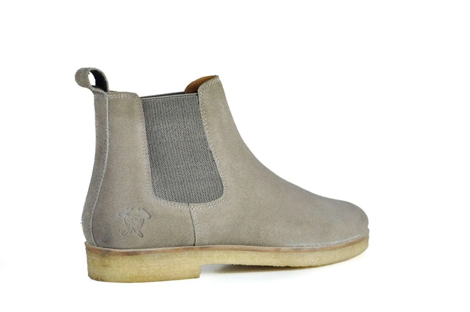 Men's Light Gray Suede Chelsea Boots