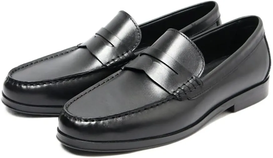 Men's Loafers Penny Loafers Round Toe Simple Lightweight Leather Lightweight Flexible Flat Heel Casual Party Slip-ons