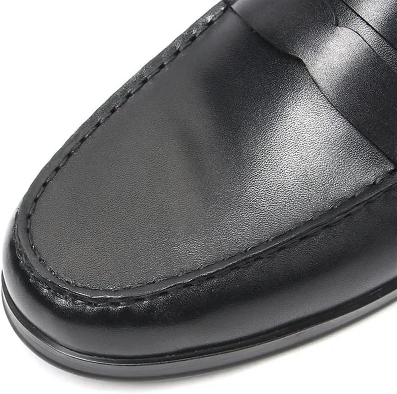 Men's Loafers Penny Loafers Round Toe Simple Lightweight Leather Lightweight Flexible Flat Heel Casual Party Slip-ons