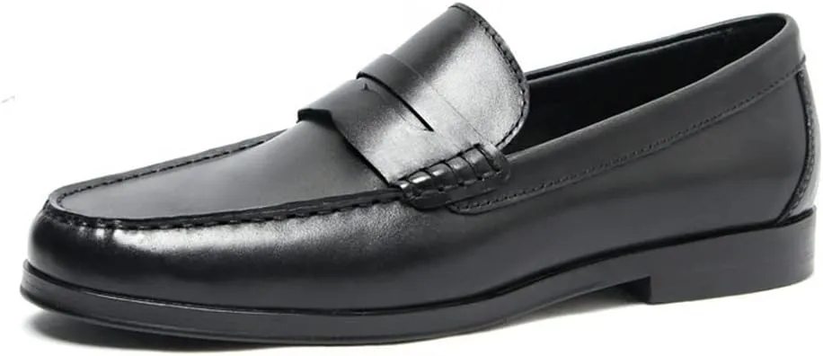Men's Loafers Penny Loafers Round Toe Simple Lightweight Leather Lightweight Flexible Flat Heel Casual Party Slip-ons