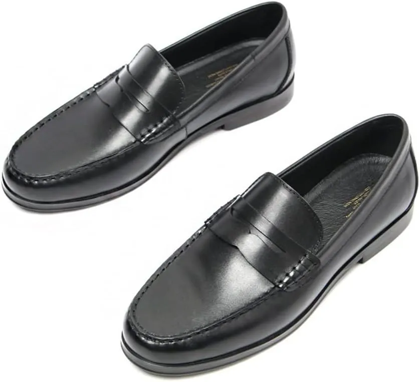 Men's Loafers Penny Loafers Round Toe Simple Lightweight Leather Lightweight Flexible Flat Heel Casual Party Slip-ons