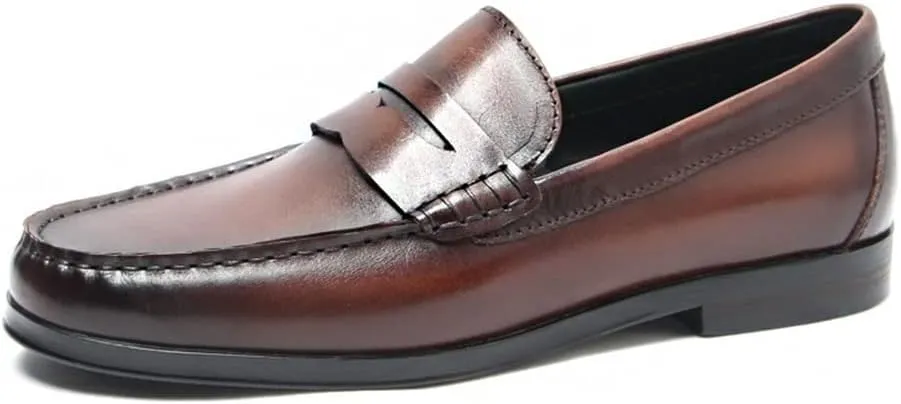 Men's Loafers Penny Loafers Round Toe Simple Lightweight Leather Lightweight Flexible Flat Heel Casual Party Slip-ons