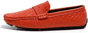 Mens Loafers Shoe Square Toe Vegan Leather Stone Pattern Penny Loafers Anti-Slip Flexible Comfortable Wedding Prom Slip-ons