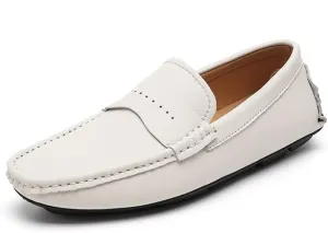 Men's Loafers Shoes Round Toe Penny Loafers Simple Leather Anti-Slip Resistant Lightweight Wedding Classic Slip On