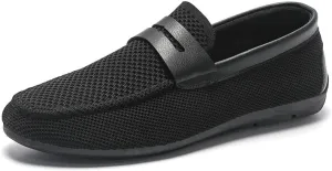 Men's Loafers Shoes Solid Color Breathable Hollowed-Out Penny Loafers Comfortable Anti-Slip Flexible Prom Party Slip-ons