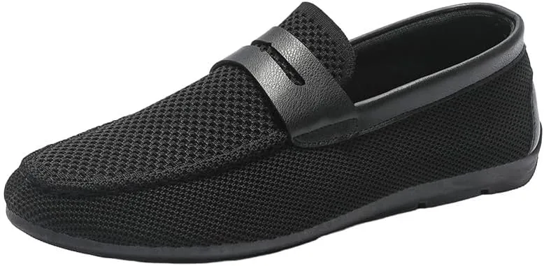 Men's Loafers Shoes Solid Color Breathable Hollowed-Out Penny Loafers Comfortable Anti-Slip Flexible Prom Party Slip-ons