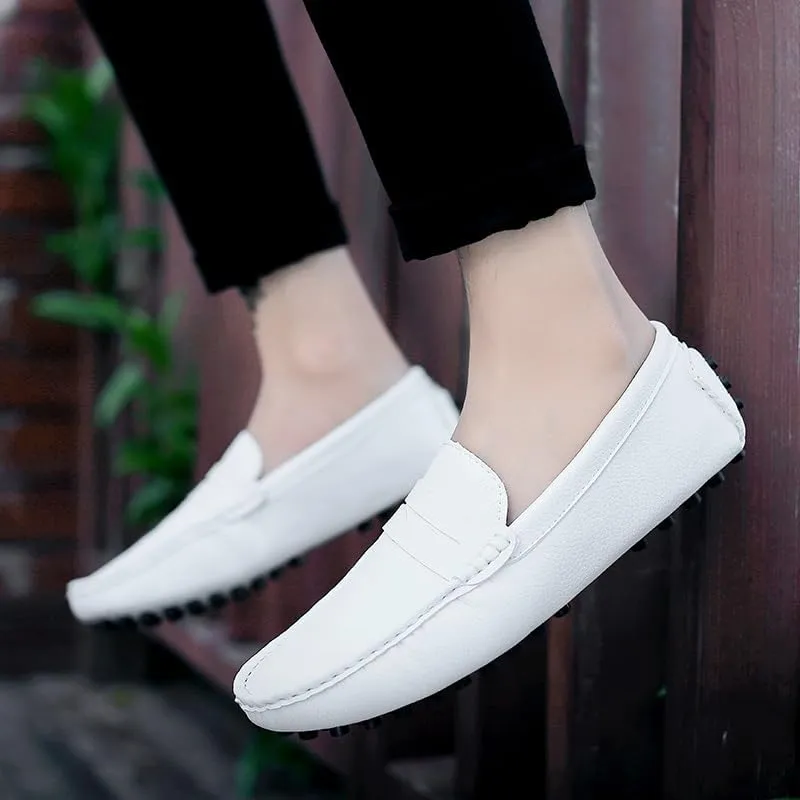 Men's Loafers Shoes Square Toe PU Leather Penny Driving Loafers Comfortable Resistant Anti-Slip Walking Prom Slip On