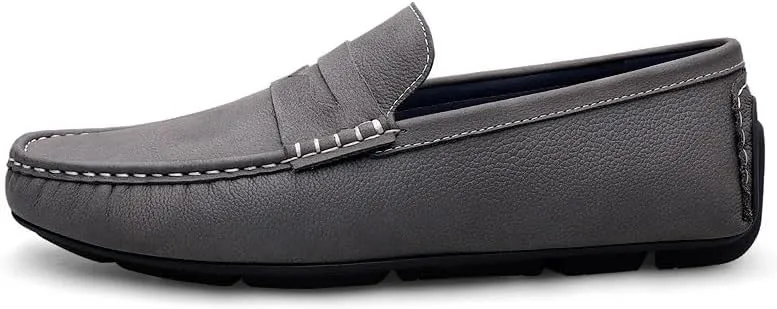 Mens Loafers Square Toe Nubuck Leather Penny Driving Loafers Comfortable Anti-Slip Slip Resistant Outdoor Prom Slip-ons