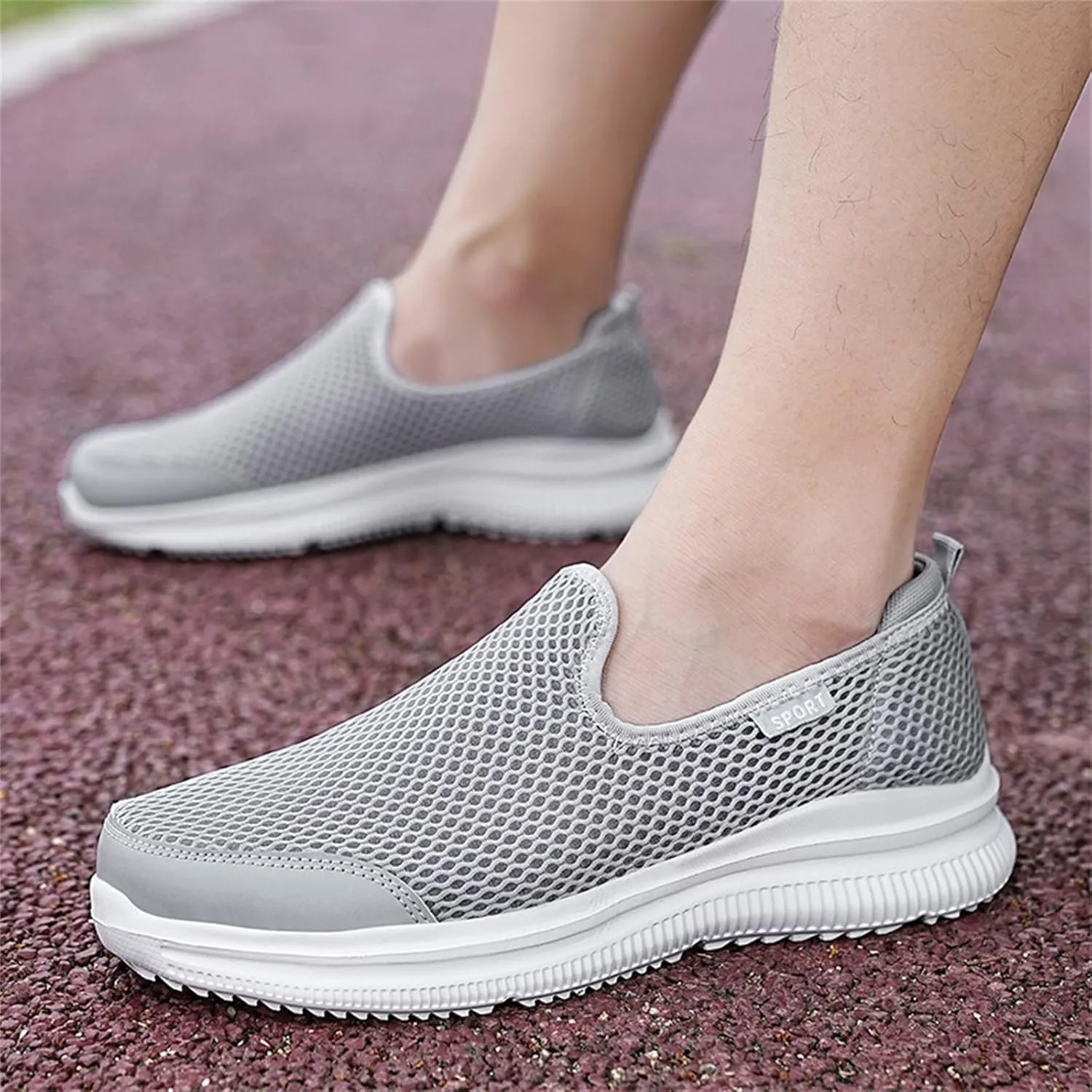 Men's Non Slip Running Shoes Ultra Light Breathable Casual Walking Shoes Fashion Sneakers Mesh Workout Sports Shoes