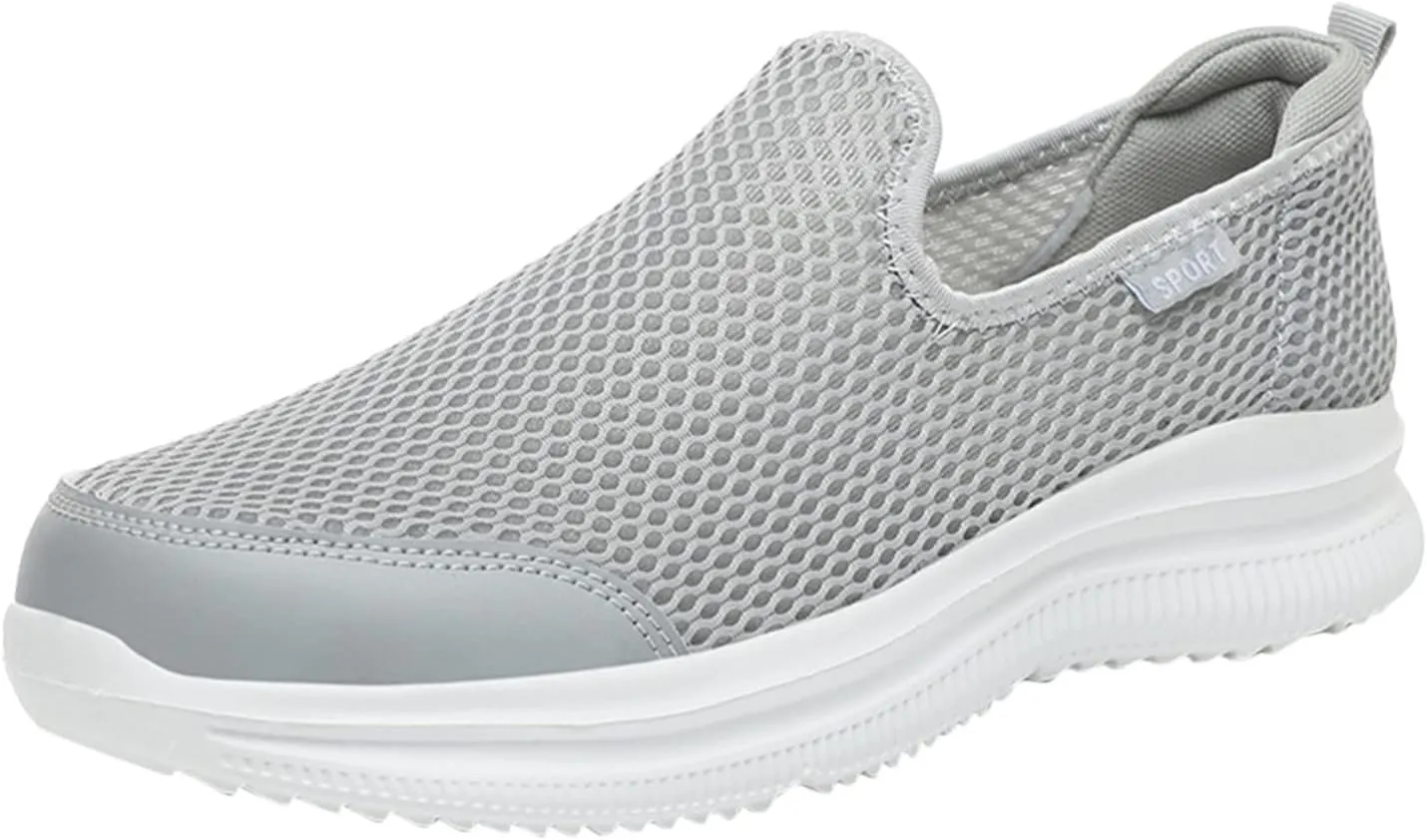 Men's Non Slip Running Shoes Ultra Light Breathable Casual Walking Shoes Fashion Sneakers Mesh Workout Sports Shoes