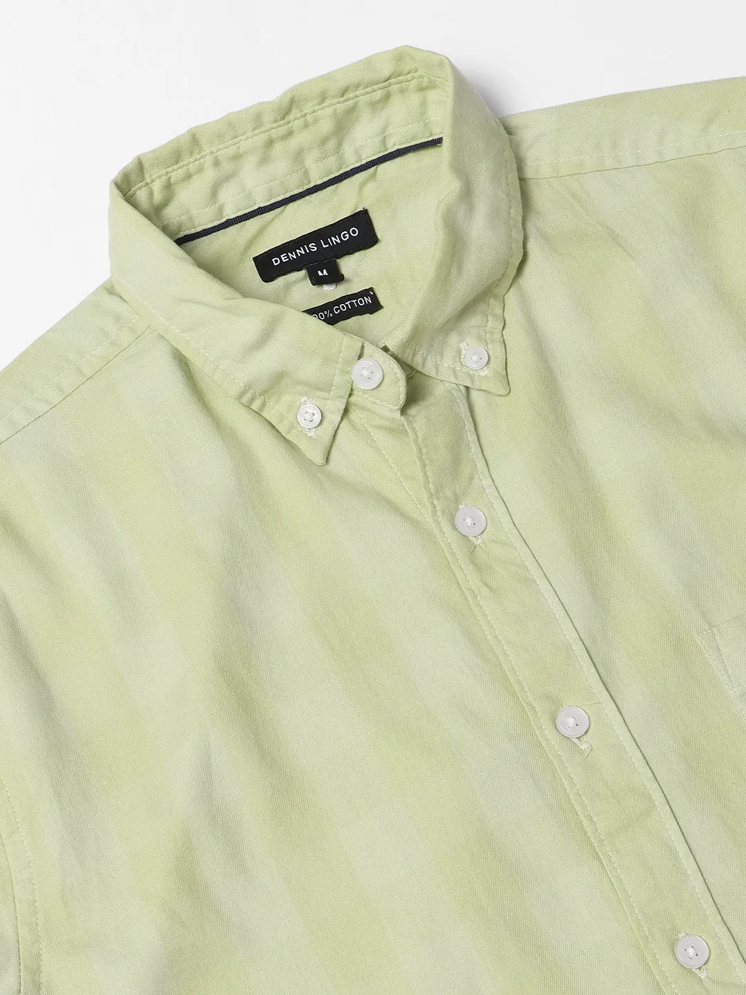 Men's Slim Fit Checked Button-Down Collar Pure Cotton Casual Shirt