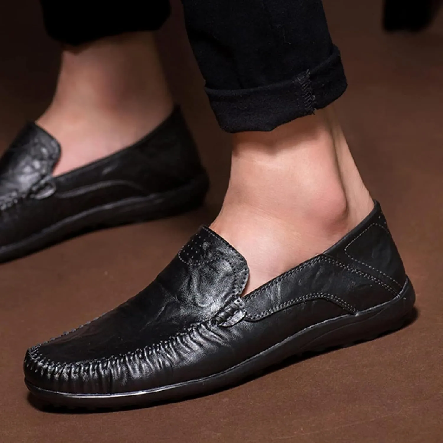 Men's Soft Penny Loafers, Casual Flat Shoes, Driving Boat Shoes, Summer Outdoor Men's Sliding Sleeve Flat Shoes