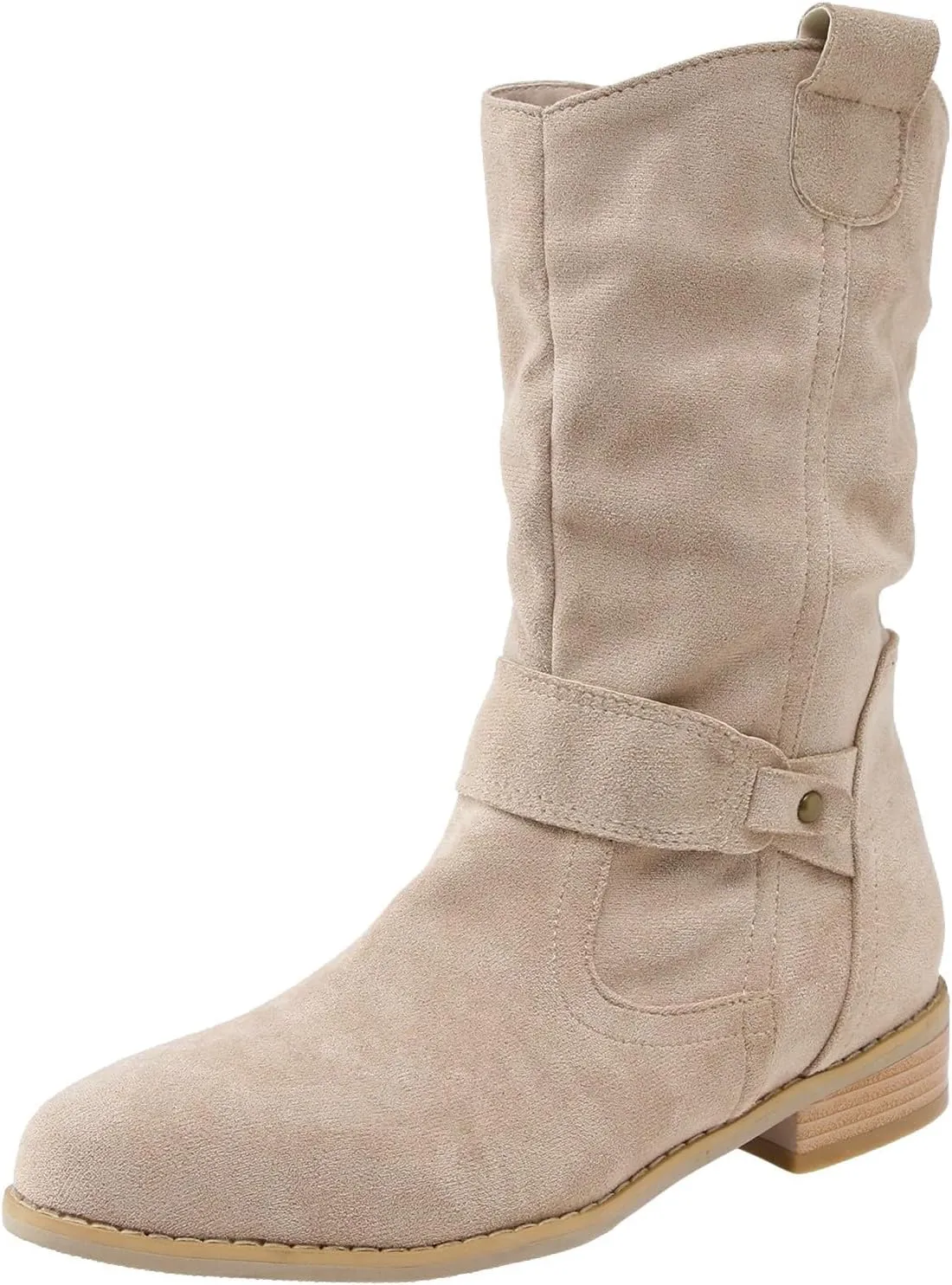 Mid Calf Booties for Women Women Dressy Comfortable Boots Round Toe Low and Square Heels Fashion Casual Women Boots