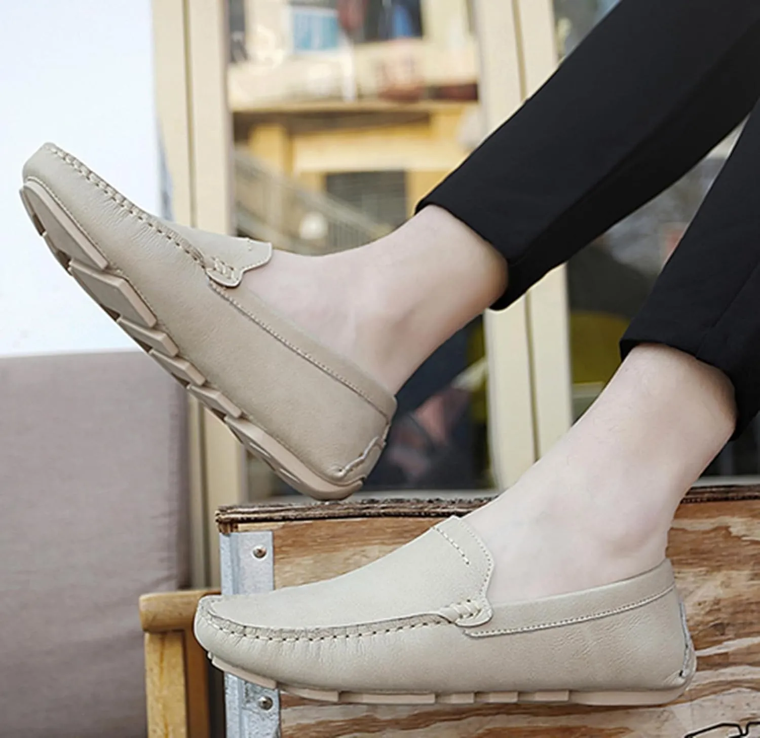 Minishion Boys Mens Comfortable Slip on Shoes Summer Penny Loafers Casual Shoes YY004