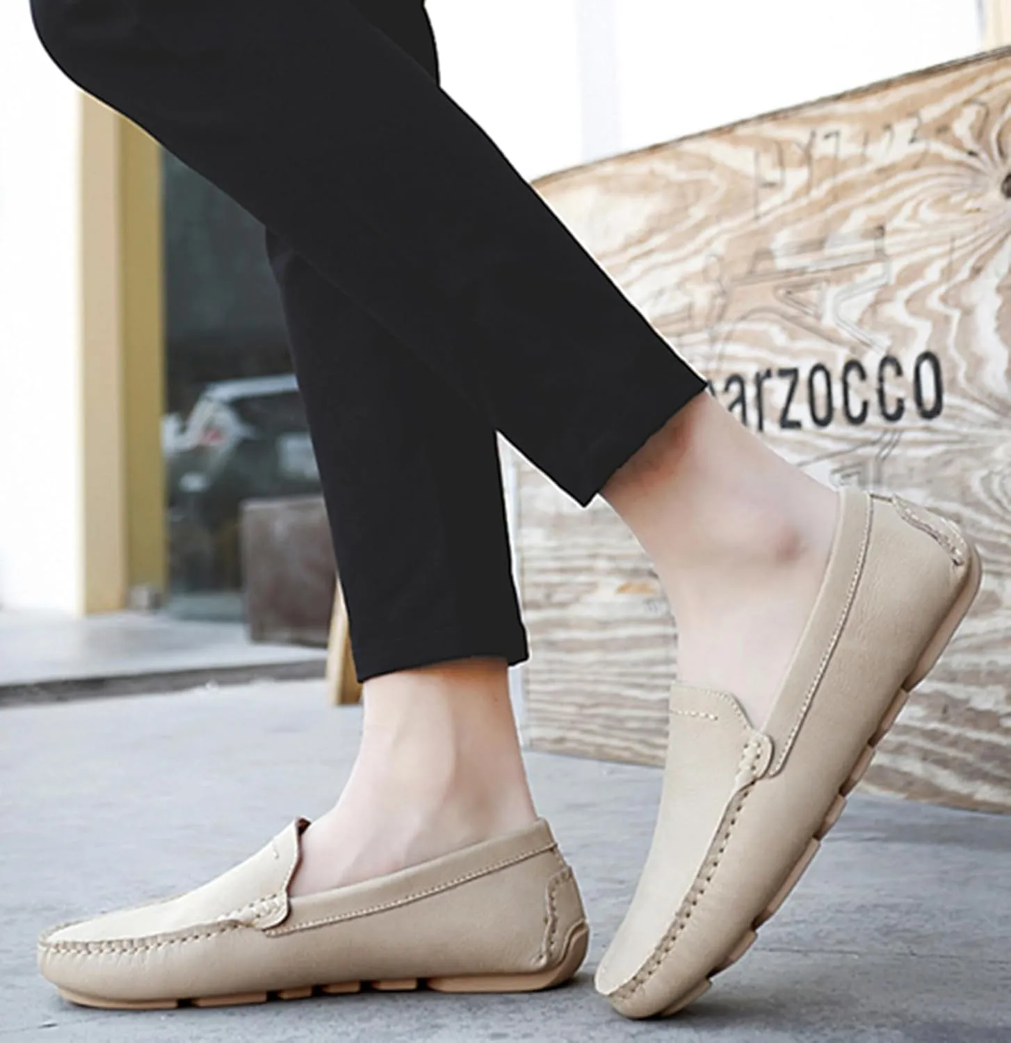 Minishion Boys Mens Comfortable Slip on Shoes Summer Penny Loafers Casual Shoes YY004