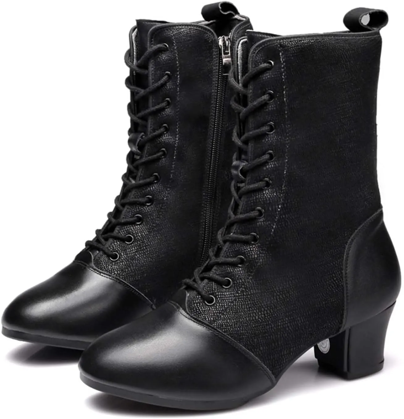 ONAIC Latin Dance Boots for Women's Lace-Up Ballroom Modern Shoes Teaching Professional Performance Sneakers for Salsa Tango Character
