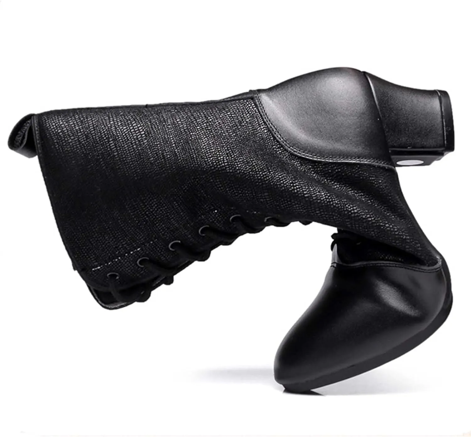 ONAIC Latin Dance Boots for Women's Lace-Up Ballroom Modern Shoes Teaching Professional Performance Sneakers for Salsa Tango Character