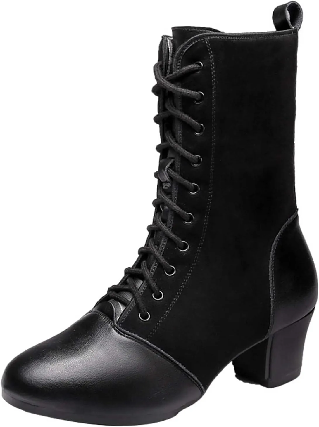 ONAIC Latin Dance Boots for Women's Lace-Up Ballroom Modern Shoes Teaching Professional Performance Sneakers for Salsa Tango Character