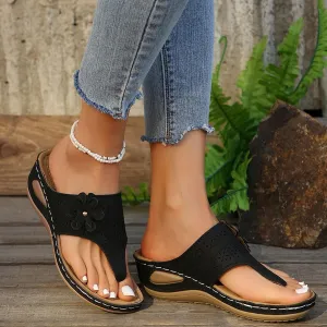 Orthopedic Sandals for Women Arch Support Walking Sandals Dressy Summer Wedge Sandals Flip Flops Casual Boho Slip on Shoes Comfortable Outdoor Shoes