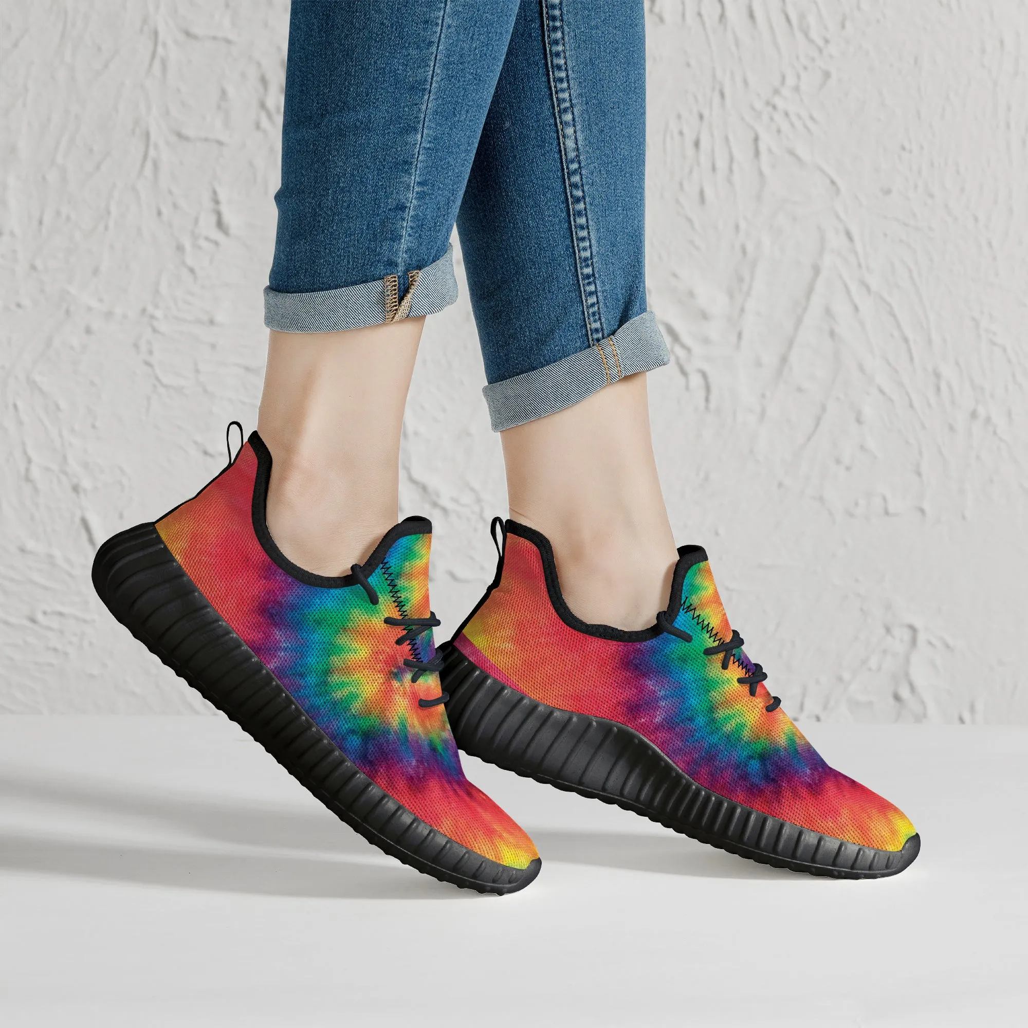 Rainbow Swirl Tie Dye Premium Sneakers