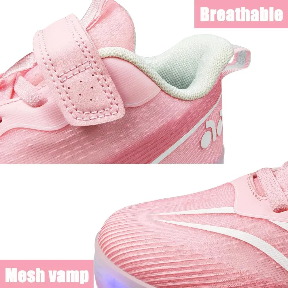 Roller Shoes Girls Sneakers USB Rechargeable 2 Wheels Shoes Roller Skates for Beginner Trainers 16 Modes LED Light Up Flashing Sneaker for Unisex Kids Skate Boys Stylish Footwear Gifts
