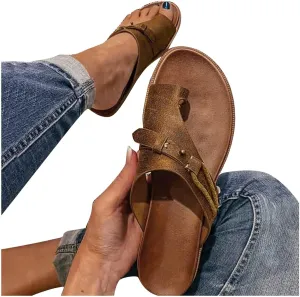 Sandalias para Mujer Elegantes, Womens Flat Flip Flops Vintage Leopard Snakeskin Sandal for Beach Holiday Travel Shoes