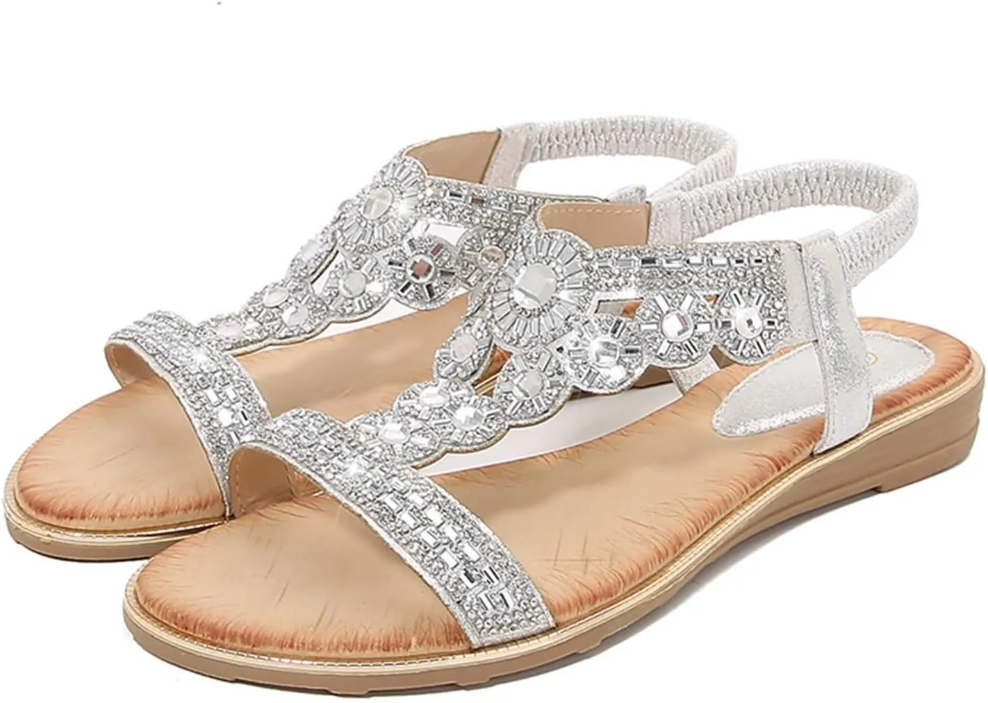 Sandals for Women Women's Ankle Strap Flat Sandals Womens Sandals Comfortable Open Toe Slingback Shoes